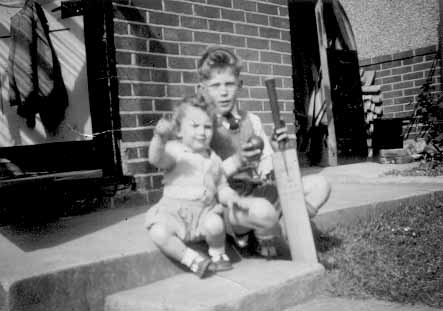1949. Nigel and Russon at Maybush Road